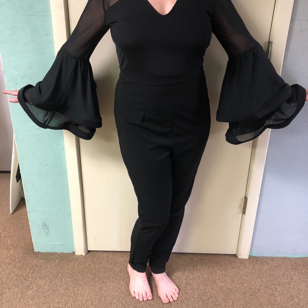 Cocktail Pant one piece with bell arms.